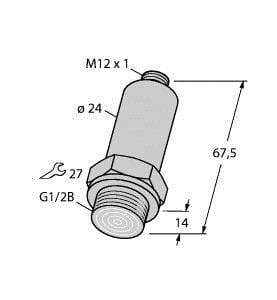 TURCK - frontbündiger Drucktransmitter, mit Stromausgang (2-Leiter)