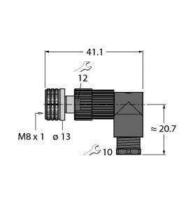 TURCK - M8 x 1 / Ø 8 mm Rundsteckverbinder, Konfektionierbare Kupplu