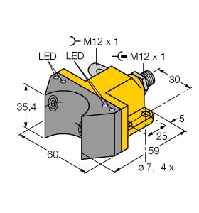 TURCK - Induktiver Sensor, Doppelsensor für Schwenkantriebe, Standar