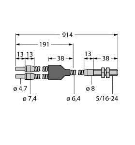 TURCK - Glas-Lichtleiter, Gabelleiter