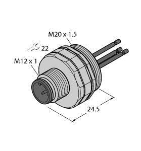 TURCK - Zubehör für Aktuator-/Sensorleitungen, Flanschstecker mit Li