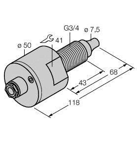 TURCK - Strömungsüberwachung, Eintauchsensor ohne integrierte Auswer