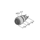 TURCK - M8 x 1 / Ø 8 mm Rundsteckverbinder, Flanschkupplung Ø 8mm, m