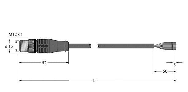 TURCK - Hochtemperaturfeste Aktuator- und Sensorleitung, Anschlussle