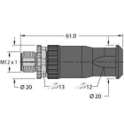 TURCK - M12 x 1 Rundsteckverbinder, Konfektionierbarer Stecker, gera