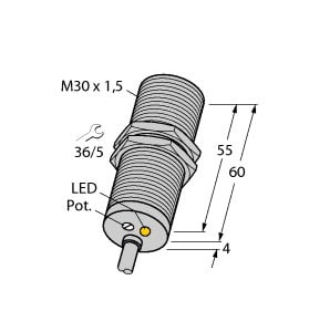 TURCK - Induktiver Sensor, mit Analog- und Schaltausgang, Standard