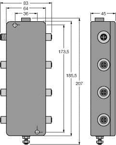TURCK - PROFIBUS-PA, IP67-Verteilerbaustein, sechskanalig