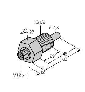 TURCK - Strömungsüberwachung, Eintauchsensor ohne integrierte Auswer