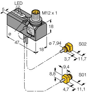 TURCK - Induktiver Sensor, Abfrageset für die Spanntechnik, Standard