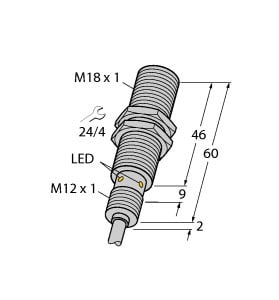 TURCK - Induktiver Sensor, für die Lebensmittelindustrie,