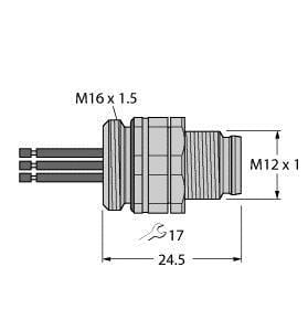 TURCK - Zubehör für Feldbussysteme, Flanschstecker mit Litzen, Vorde
