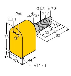 TURCK - Strömungsüberwachung, Eintauchsensor mit integrierter Auswer