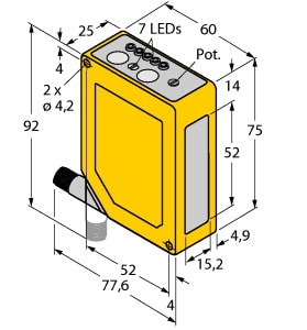 TURCK - Opto-Sensor, Laser-Reflexionslichttaster mit einstellbarer H