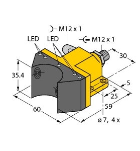 TURCK - Induktiver, Doppelsensor für Schwenkantriebe, Standard