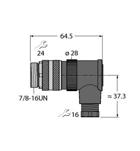TURCK - 7/8'' Rundsteckverbinder, Konfektionierbarer Stecker, abgewin