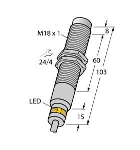 TURCK - Induktiver Sensor, für extreme Umgebungsbedingungen bis 120°