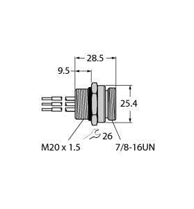 TURCK - Zubehör für Feldbussysteme, Einbauflansch
