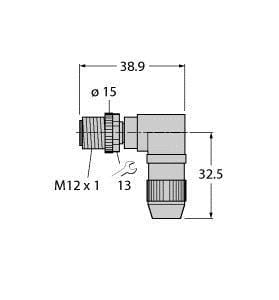 TURCK - M12 x 1 Rundsteckverbinder, Konfektionierbarer Stecker, abge
