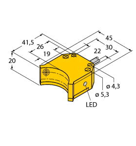 TURCK - Induktiver Sensor, Doppelsensor für Schwenkantriebe, Standar