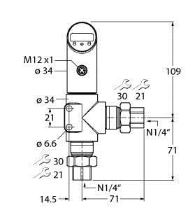 TURCK - Differenzdrucksensor, mit 2 Transistorschaltausgängen pnp/np