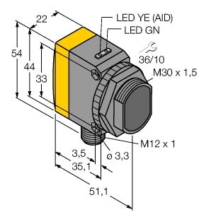 TURCK - Opto-Sensor, Einweglichtschranke (Empfänger), zur Wassererke