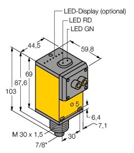 TURCK - Optoelektronischer Sensor, Lichtleiter-Sensor für Glaslichtl