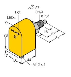 TURCK - Strömungsüberwachung, Eintauchsensor mit integrierter Auswer
