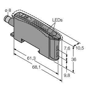 TURCK - Opto-Sensor, Lichtleiter-Sensor für Kunststofflichtleiter