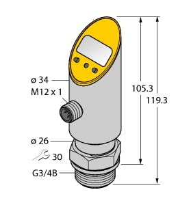 TURCK - Drucksensor (frontbündig), mit Analogausgang und einem Trans