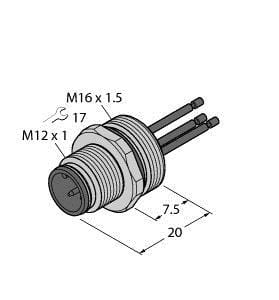 TURCK - Zubehör für Aktuator-/Sensorleitungen, Flanschstecker mit Li