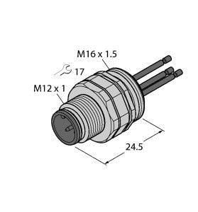 TURCK - Zubehör für Feldbussysteme, Flanschstecker mit Litzen, Vorde