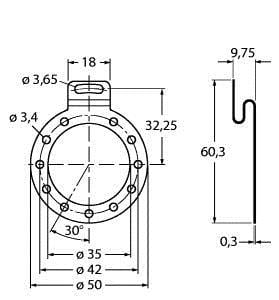 TURCK - Zubehör, Befestigungsblech, für Hohlwellendrehgeber