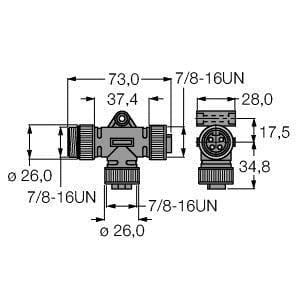 TURCK - Zubehör für Feldbussysteme, T-Verteiler