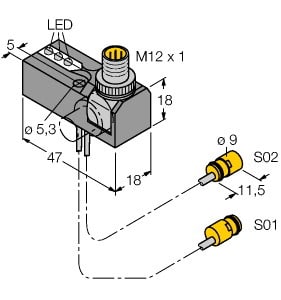 TURCK - Induktiver Sensor, Abfrageset für die Spanntechnik, Standard