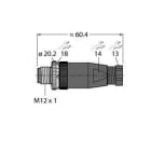 TURCK - M12 x 1 Rundsteckverbinder, Konfektionierbarer Stecker, gera