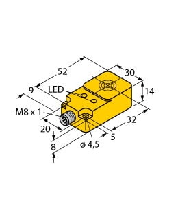 TURCK - Induktiver Sensor, mit erhöhtem Schaltabstand, uprox®