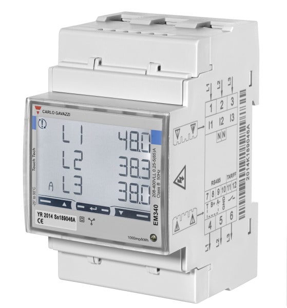 CARLO GAVAZZI - Energiezähler 3-ph, Direktmessung 65A, Touch-Display, Mbus