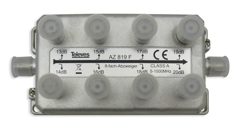 TELEVES - F- Abzweiger 8-fach 4-1000MHz AD: 12-19dB