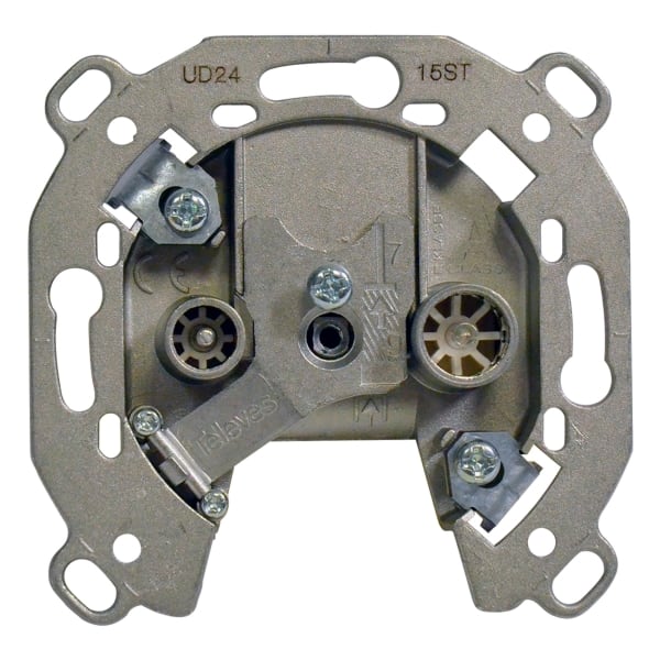 TELEVES - Durchgangsdose m. RK 2x4-2400MHz AD:15dB steckt.