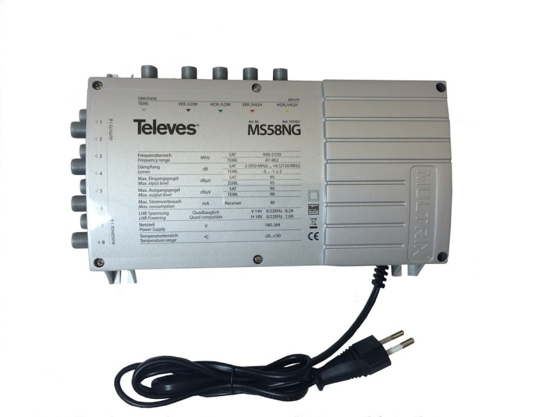 TELEVES - Multischalter 5 in 8 Guss mit Schaltnetzteil