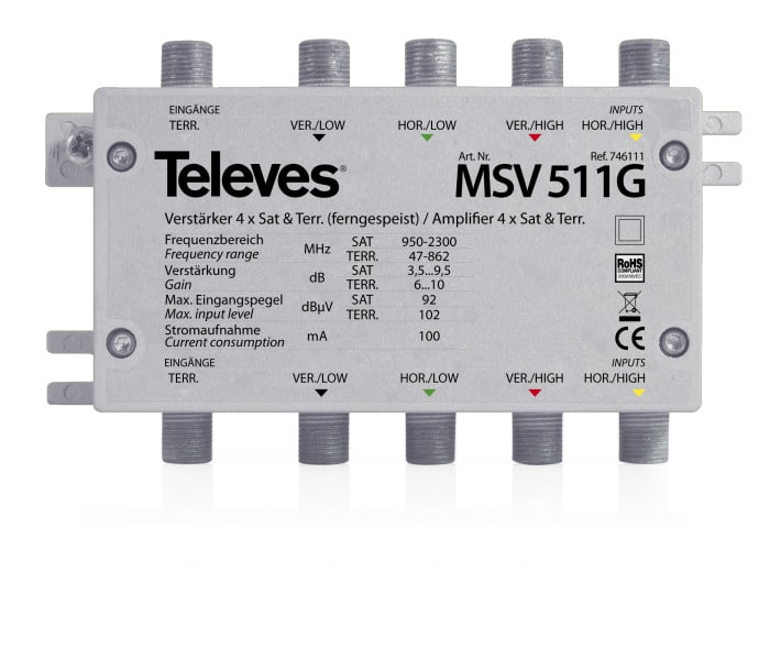 TELEVES - Verstärker 4xSAT/terr. ''MULTRIX'' 4 - 10dB