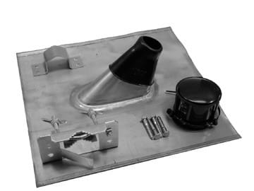 TELEVES - Mastzubehör-Set 76 mm m. Zinkziegel blank