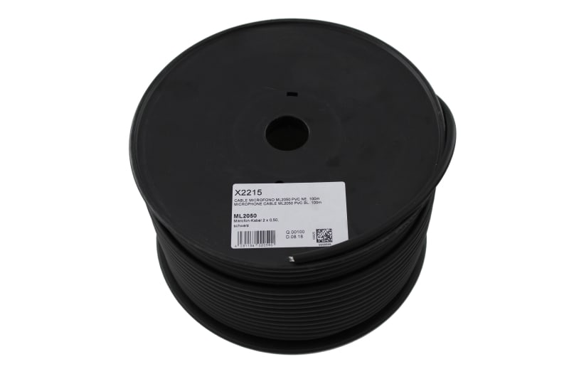 TELEVES - Mikrofonleitung 2 x 0.50 schwarz 100m