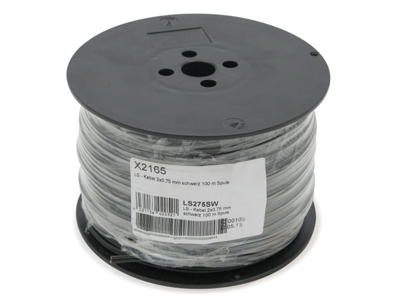 TELEVES - LS - Kabel 2x0.75 mm schwarz 100 m Spule