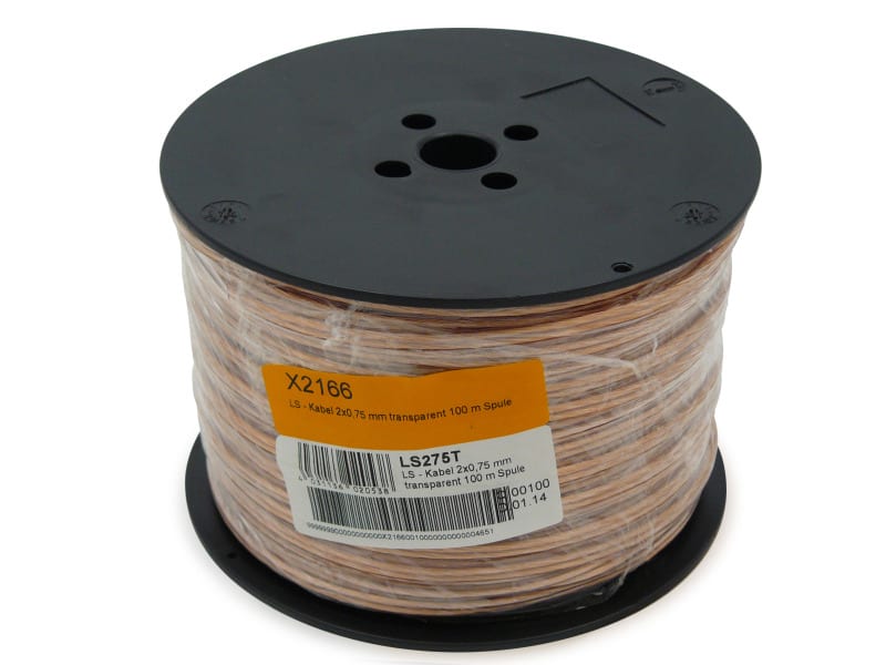 TELEVES - LS - Kabel 2x0.75 mm transparent 100 m Spule