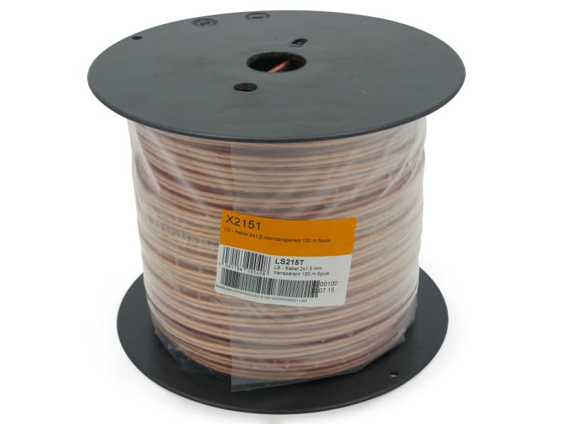 TELEVES - LS - Kabel 2x1.5 mm transparent 100 m Spule