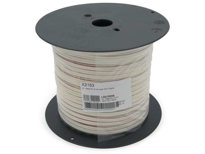 TELEVES - LS - Kabel 2x1.5 mm weiß 100 m Spule