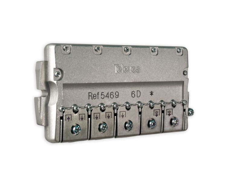 TELEVES - Easy-F-Verteiler 6-fach 5-2400 MHz VD: 12 dB DC A->E