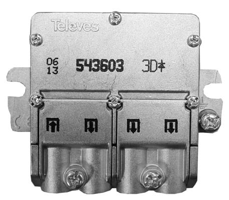 TELEVES - Easy-F -Verteiler 3-fach 5-2400 MHz VD:8dB DC A->E