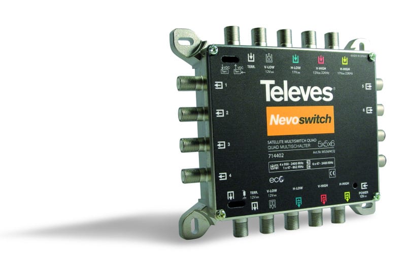 TELEVES - Multischalter-Guss 5 in 6 NEVO kaskad. quadtaugl. m.Netzt.